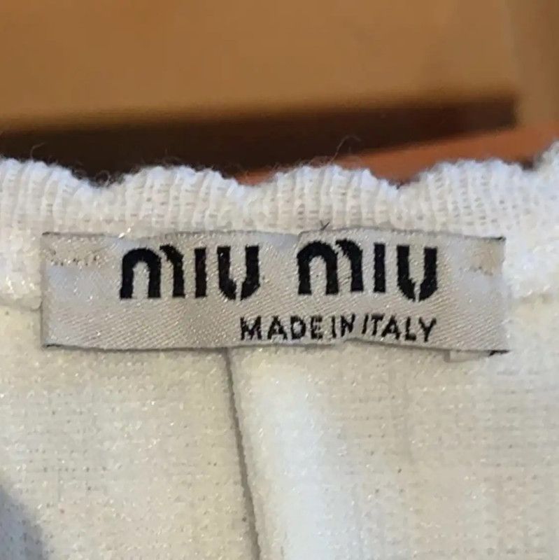 Miu Miu Miu Miu White Long Sleeve Dress for Women 0089 Size L / US 10 / IT 46 - 3 Thumbnail