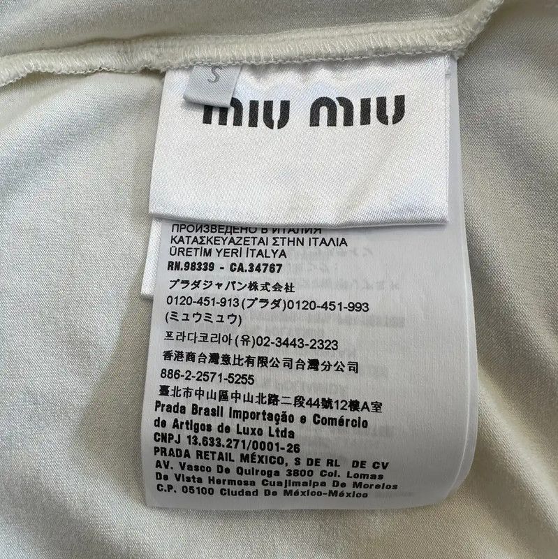 Miu Miu Miu Miu White Cotton Graphic T-Shirt 0089 Size S / US 4 / IT 40 - 9 Thumbnail