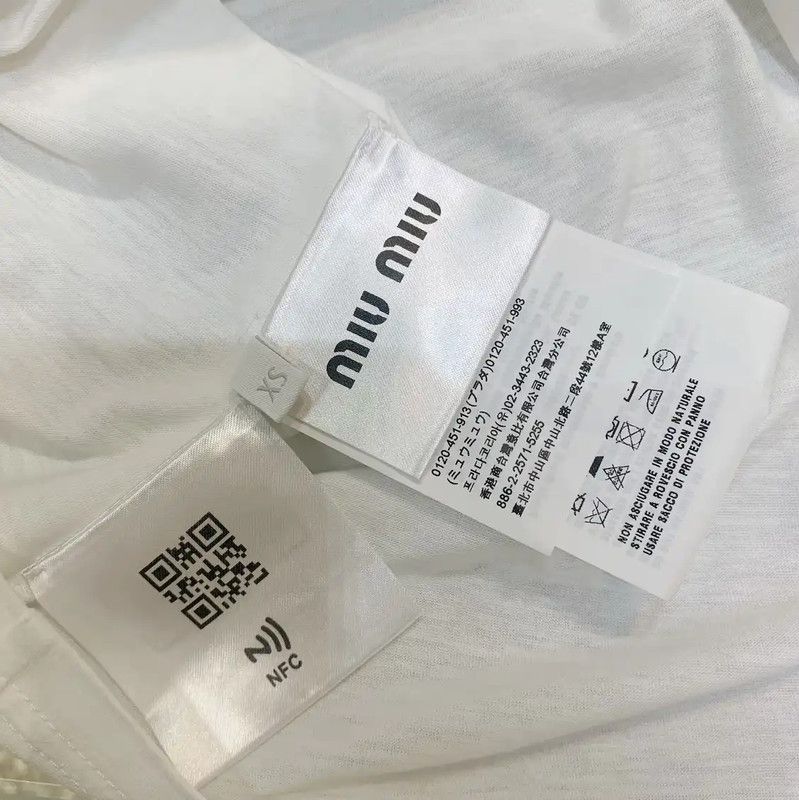Miu Miu Miu Miu White Cotton Women's T-Shirt 0089 Size XS / US 0-2 / IT 36-38 - 10 Thumbnail