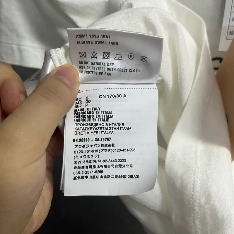 Miu Miu Miu Miu White Cotton Women's T-Shirt 0089 Size XS / US 0-2 / IT 36-38 - 4 Thumbnail