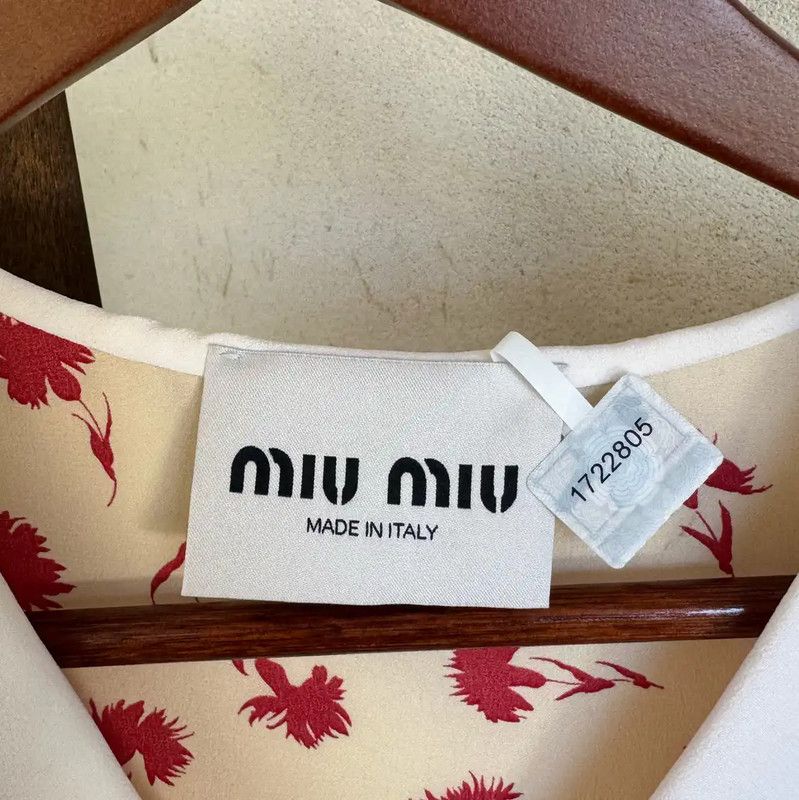 Miu Miu Miu Miu Floral Print Silk Dress Summer Edition 0089 Size S / US 4 / IT 40 - 3 Thumbnail