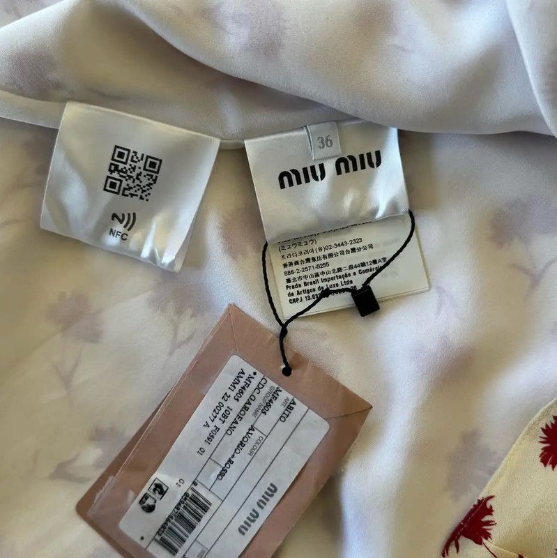 Miu Miu Miu Miu Floral Print Silk Dress Summer Edition 0089 Size S / US 4 / IT 40 - 4 Thumbnail