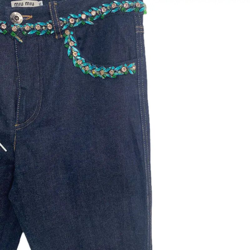 Miu Miu Miu Miu Deep Blue Denim Women's Jeans 0089 Size 24" / US 00 / IT 34 - 4 Thumbnail