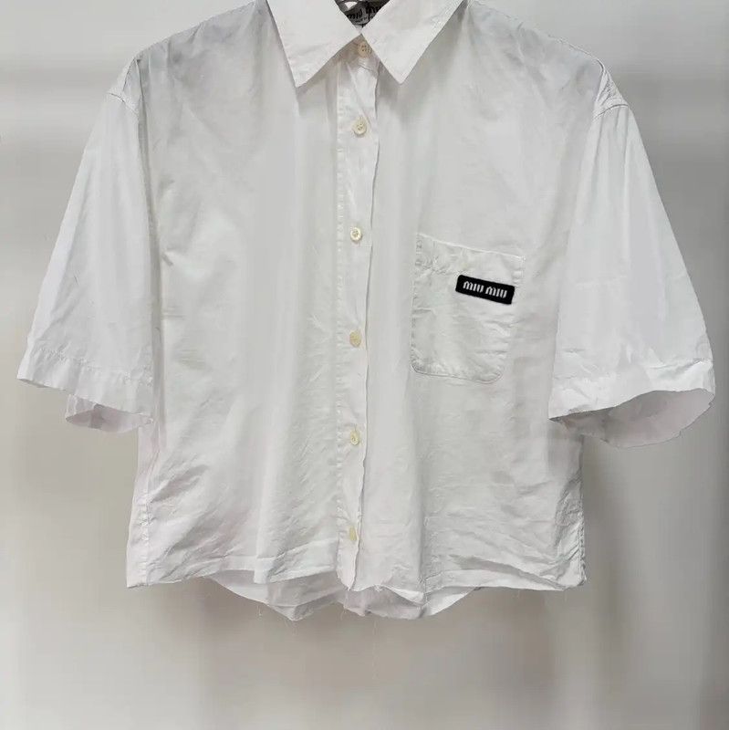 Miu Miu Miu Miu White Short Sleeve T-Shirt 0089 Size S / US 4 / IT 40 - 2 Thumbnail
