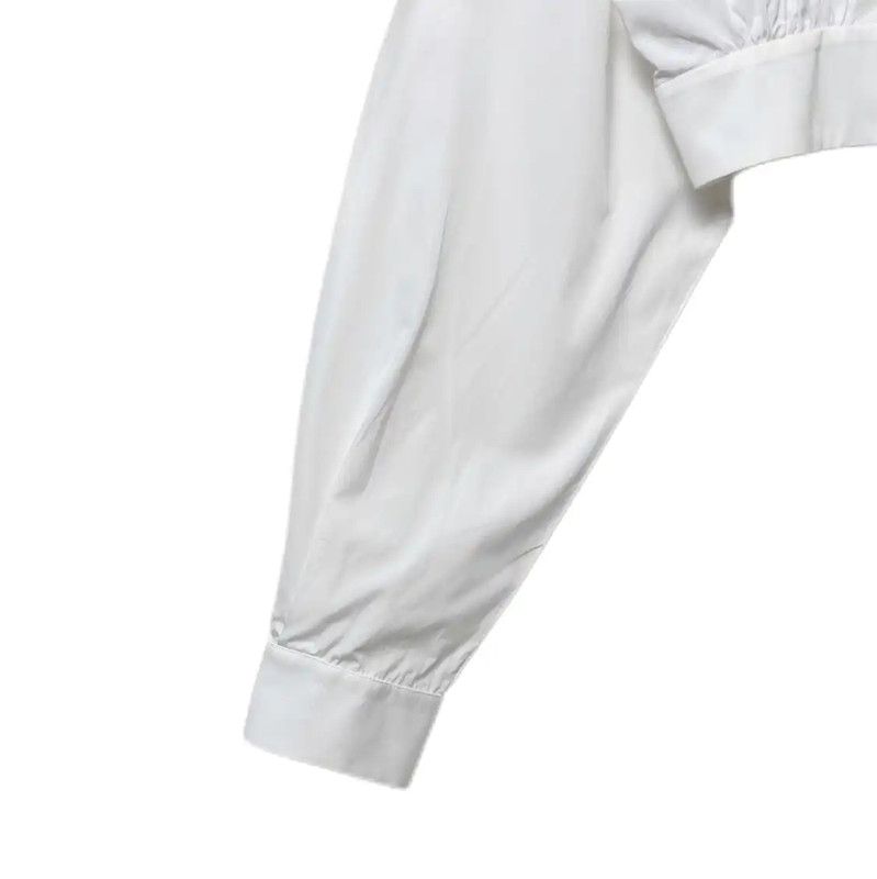 Miu Miu Miu Miu White Cotton Blend Cropped Shirt 0089 Size L / US 10 / IT 46 - 6 Thumbnail