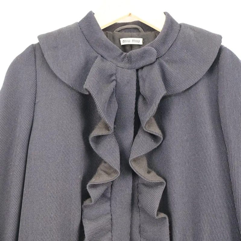 Miu Miu Miu Miu Black XS Ruffled Sweatshirt 0089 Size XS / US 0-2 / IT 36-38 - 3 Thumbnail