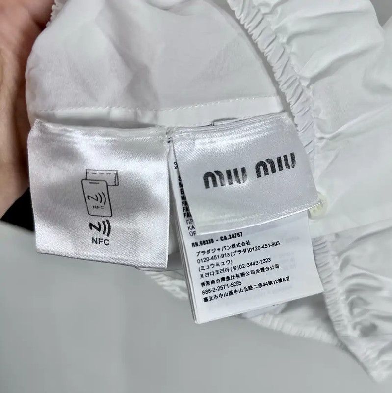 Miu Miu Miu Miu White Cotton Blend T-Shirt 0089 Size M / US 6-8 / IT 42-44 - 5 Thumbnail