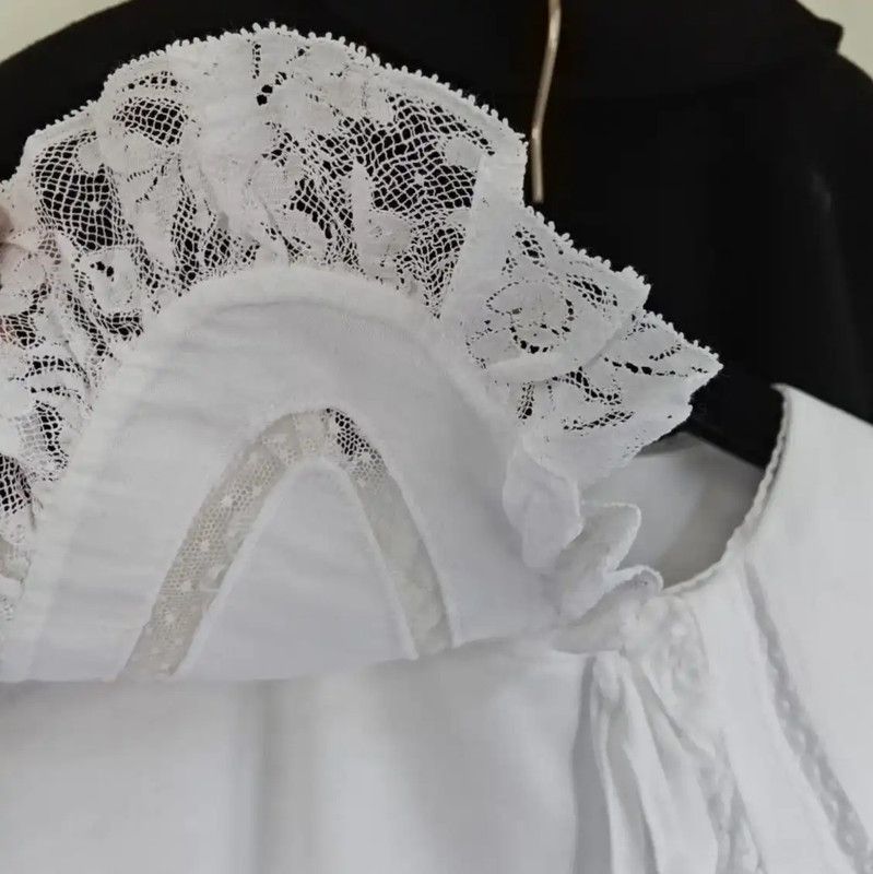 Miu Miu Miu Miu White Summer Cotton Lace Tee 0089 Size ONE SIZE - 5 Thumbnail