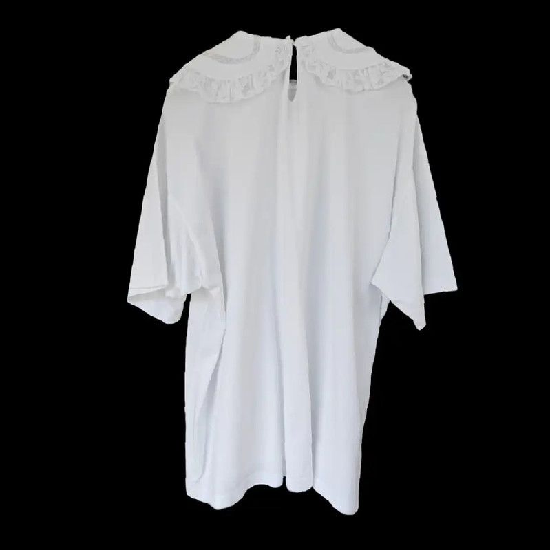 Miu Miu Miu Miu White Summer Cotton Lace Tee 0089 Size ONE SIZE - 2 Thumbnail