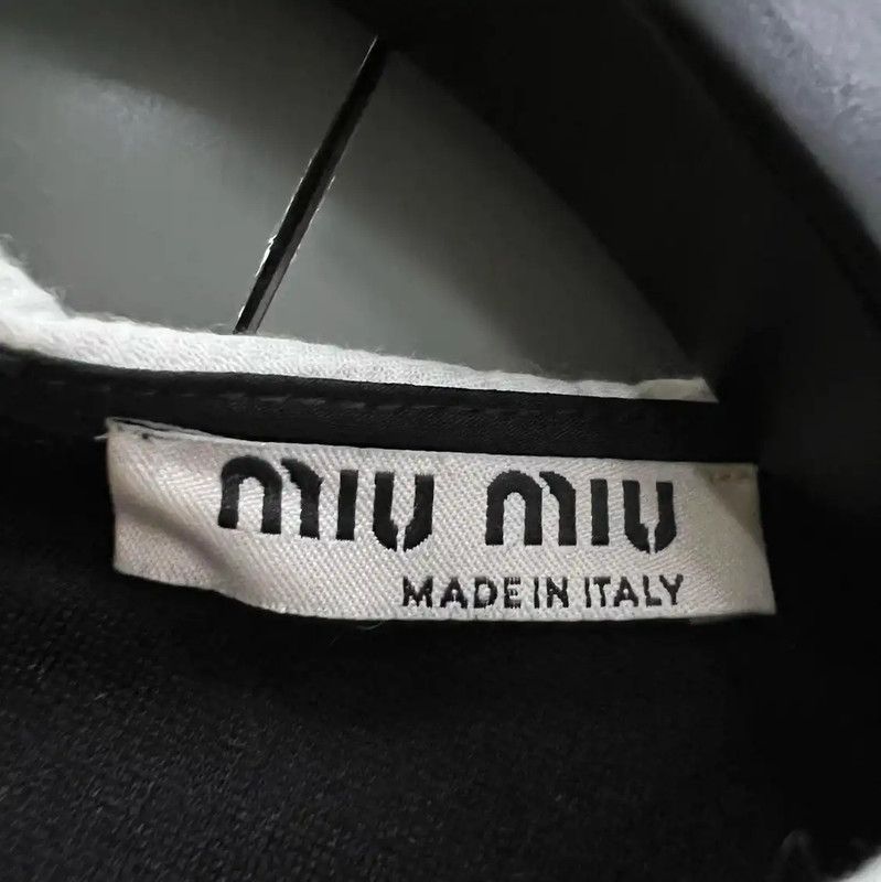 Miu Miu Miu Miu Black Short Sleeve Crop T-Shirt 0089 Size ONE SIZE - 2 Thumbnail