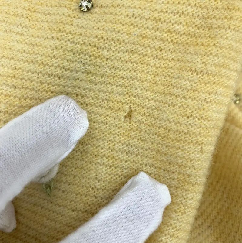 Miu Miu Miu Miu Yellow Wool Sweater with Crochet Collar 0089 Size S / US 4 / IT 40 - 9 Thumbnail