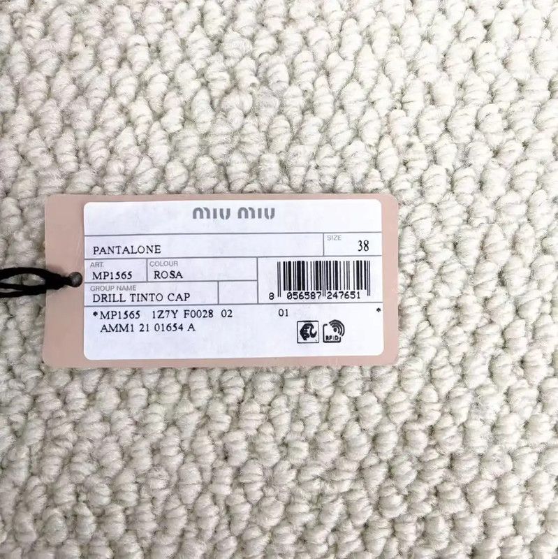 Miu Miu Miu Miu Pink Denim Logo Women's Shorts 0089 Size 23" - 4 Thumbnail