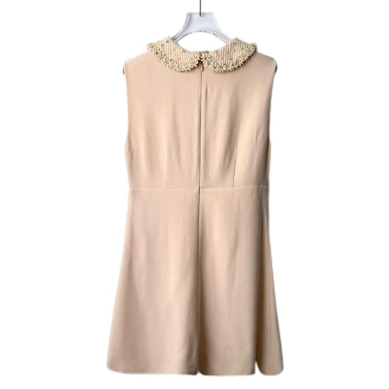 Miu Miu Miu Miu Khaki Cotton Blend Dress for Women 0089 Size L / US 10 / IT 46 - 2 Thumbnail