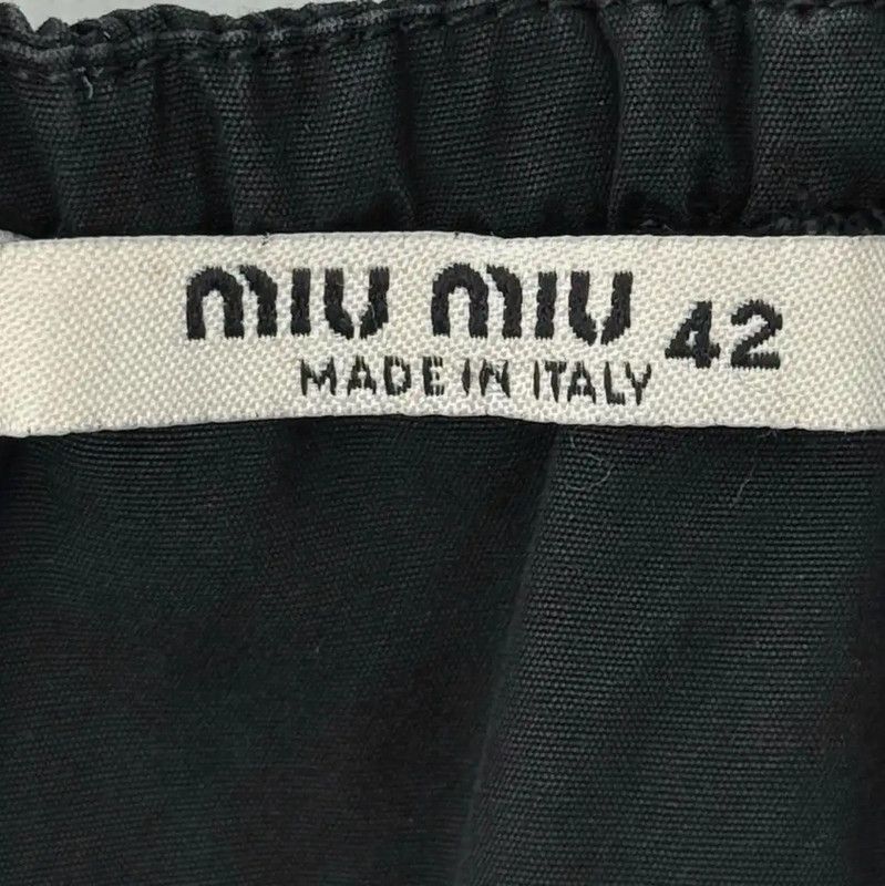 Miu Miu Miu Miu Black Cotton Blend Dress Size L 0089 Size L / US 10 / IT 46 - 4 Thumbnail