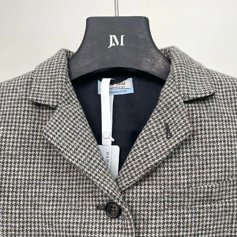 Miu Miu Miu Miu Women's Grey Wool Jacket 0089 Size L / US 10 / IT 46 - 2 Thumbnail