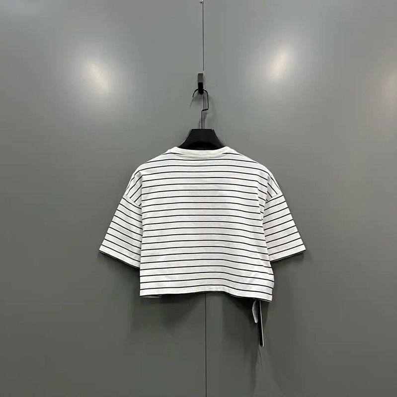 Miu Miu Miu Miu Striped Summer Crop T-Shirt 0089 Size XS / US 0-2 / IT 36-38 - 3 Thumbnail