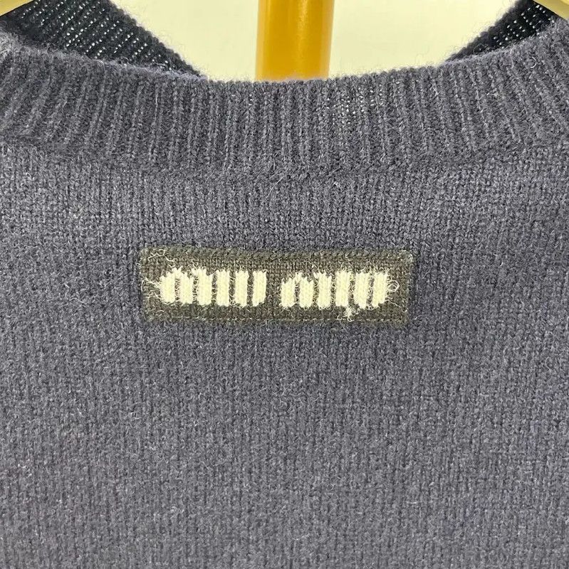 Miu Miu Miu Miu Black Wool Pullover Sweater 0089 Size M / US 6-8 / IT 42-44 - 3 Thumbnail