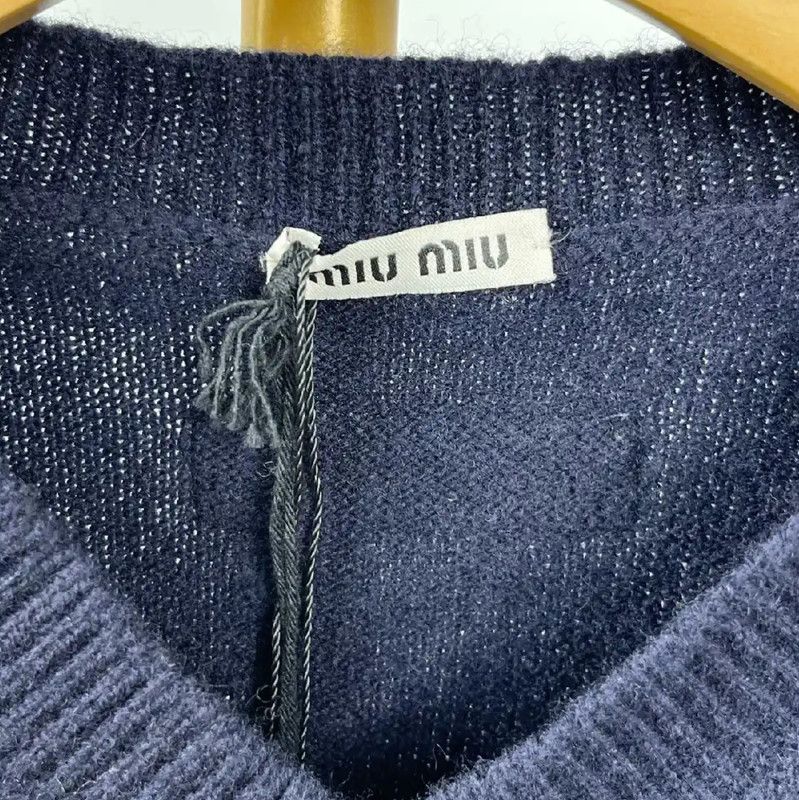 Miu Miu Miu Miu Black Wool Pullover Sweater 0089 Size L / US 10 / IT 46 - 3 Thumbnail