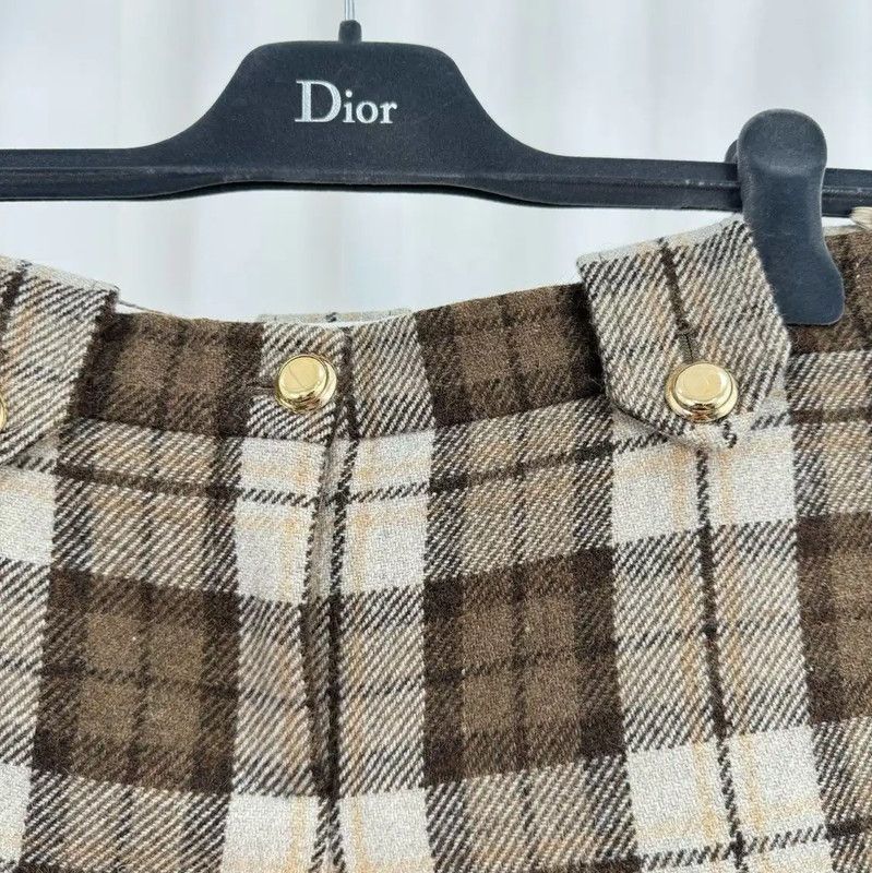 Miu Miu Miu Miu Summer Khaki Checkered Cotton Shorts 0089 Size 23" - 3 Thumbnail