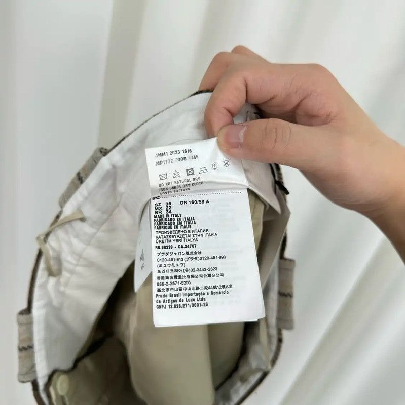 Miu Miu Miu Miu Summer Khaki Checkered Cotton Shorts 0089 Size 23" - 7 Thumbnail