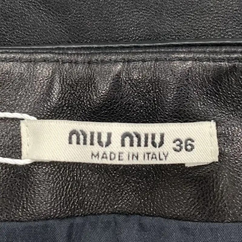 Miu Miu Miu Miu Black Lambskin Leather Skirt 0089 Size 27" / US 4 / IT 40 - 3 Thumbnail
