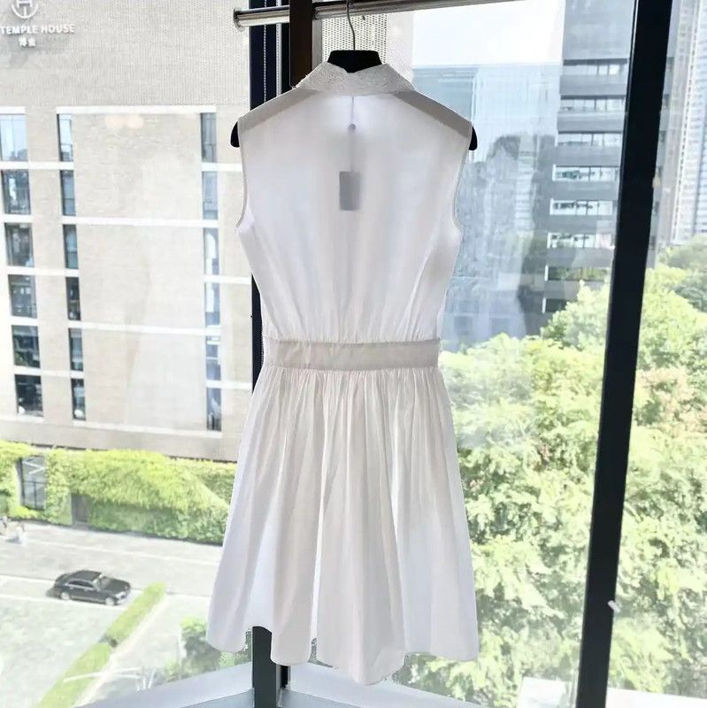 Miu Miu Miu Miu White Cotton Women's Dress 0089 Size ONE SIZE - 2 Thumbnail
