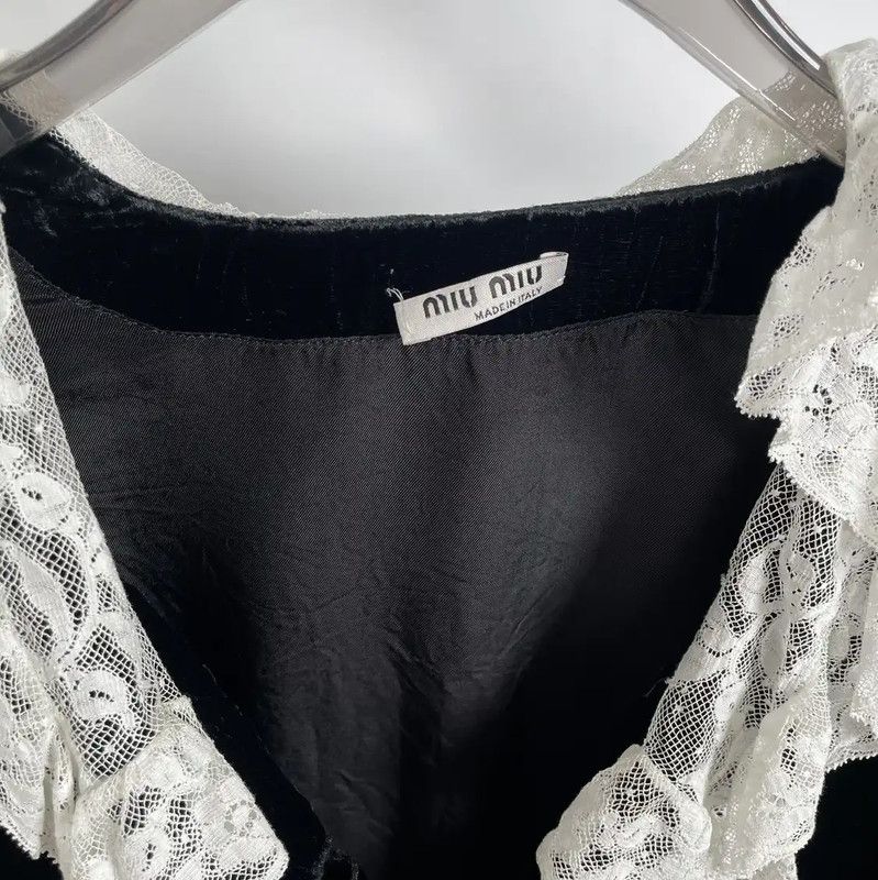 Miu Miu Miu Miu Summer Black Short Sleeve Blouse 0089 Size M / US 6-8 / IT 42-44 - 4 Thumbnail