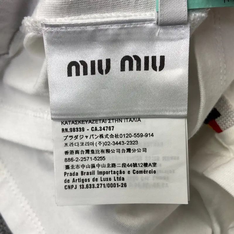 Miu Miu Miu Miu White Cotton T-Shirt for Women 0089 Size XS / US 0-2 / IT 36-38 - 5 Thumbnail