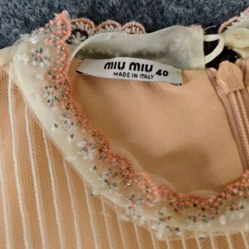 Miu Miu Miu Miu Blush Cotton Dress for Women 0089 Size M / US 6-8 / IT 42-44 - 3 Thumbnail