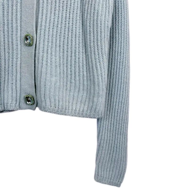 Miu Miu Miu Miu Light Blue Cotton Long Sleeve Pullover 0089 Size XXS / US 00 / IT 34 - 4 Thumbnail