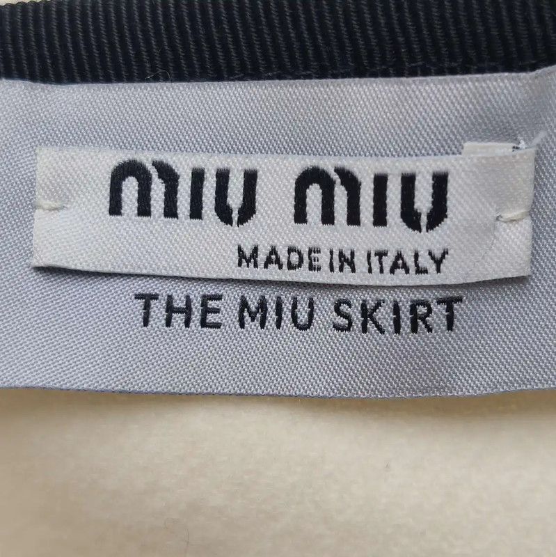 Miu Miu Miu Miu Beige Wool Embroidered Skirt 0089 Size 28" / US 6 / IT 42 - 4 Thumbnail