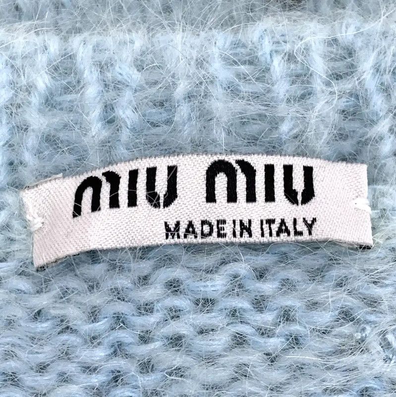 Miu Miu Miu Miu Light Blue Mohair Cardigan for Women 0089 Size M / US 6-8 / IT 42-44 - 5 Thumbnail