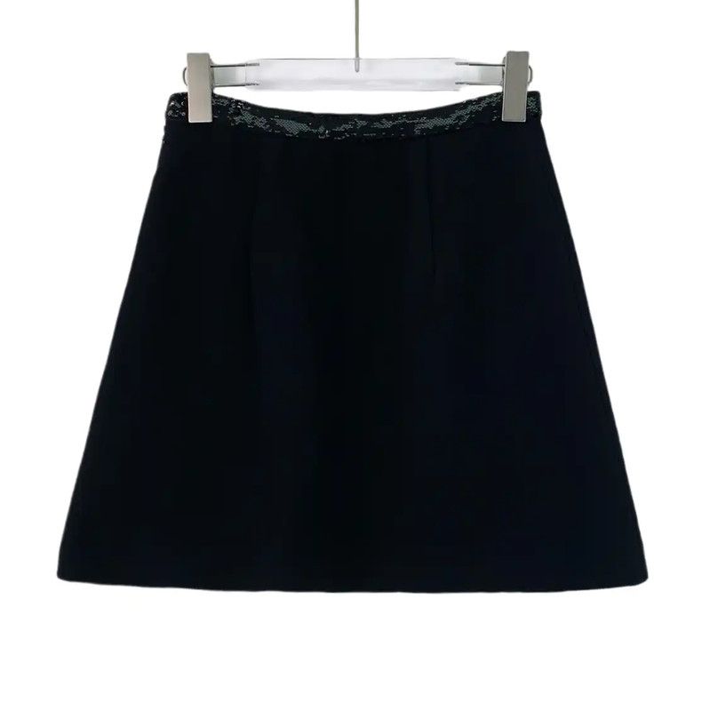 Miu Miu Miu Miu Black Womens Skirt with pockets 0089 Size 23" - 2 Thumbnail