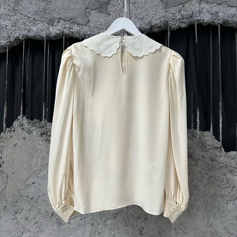 Miu Miu Miu Miu Beige Long Sleeve Short Top 0089 Size ONE SIZE - 2 Thumbnail