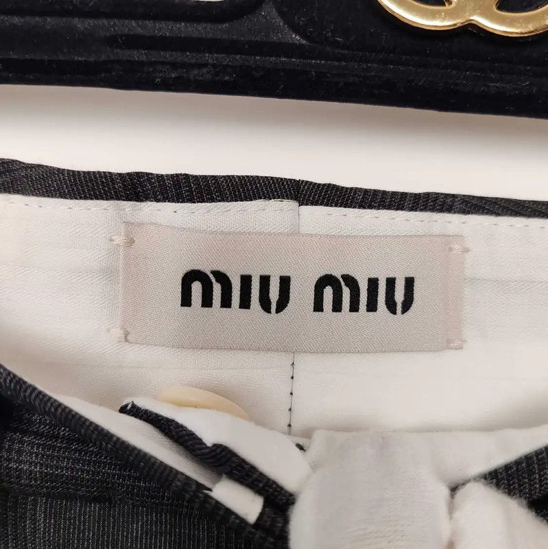 Miu Miu Miu Miu Gray Wool Casual Trousers 0089 Size 26" / US 2 / IT 38 - 4 Thumbnail