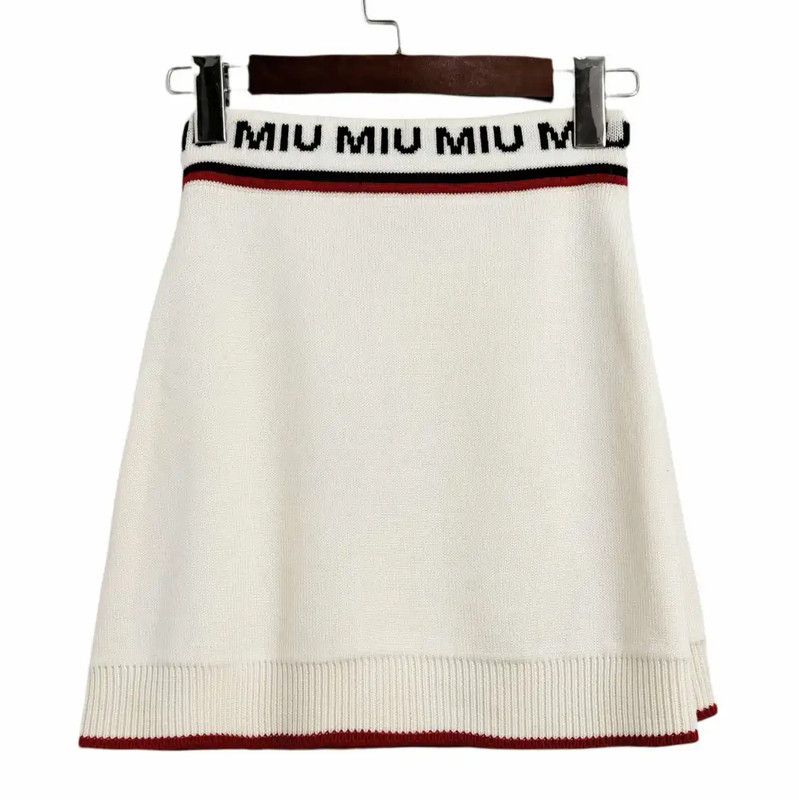 Miu Miu Miu Miu Beige Women's Knit Skirt 0089 Size 23" - 2 Thumbnail