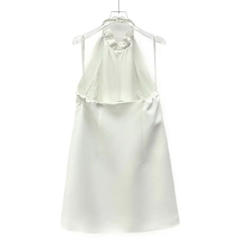 Miu Miu Miu Miu White Triacetate Women's Dress 0089 Size ONE SIZE - 2 Thumbnail
