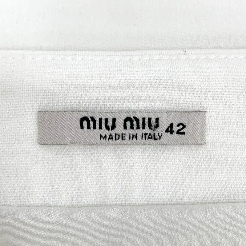 Miu Miu Miu Miu White Triacetate Women's Dress 0089 Size ONE SIZE - 5 Thumbnail