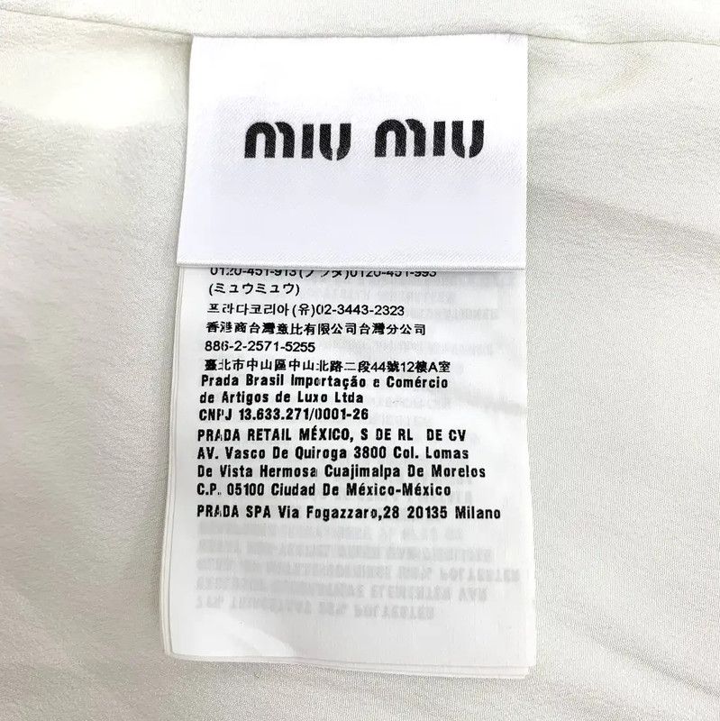 Miu Miu Miu Miu White Triacetate Women's Dress 0089 Size ONE SIZE - 6 Thumbnail