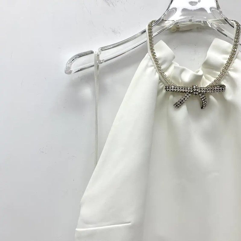 Miu Miu Miu Miu White Triacetate Women's Dress 0089 Size ONE SIZE - 3 Thumbnail