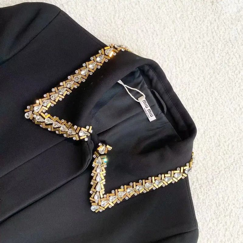 Miu Miu Miu Miu Black Polyester Women's Trench Coat 0089 Size ONE SIZE - 3 Thumbnail
