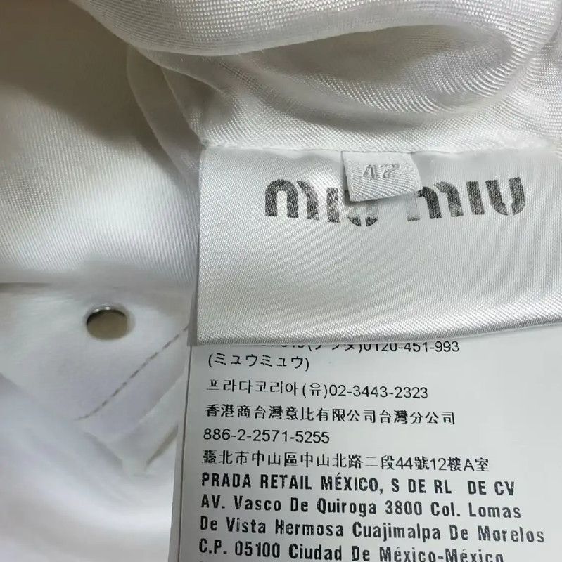 Miu Miu Miu Miu White Denim Jacket for Women 0089 Size XL / US 12-14 / IT 48-50 - 5 Thumbnail