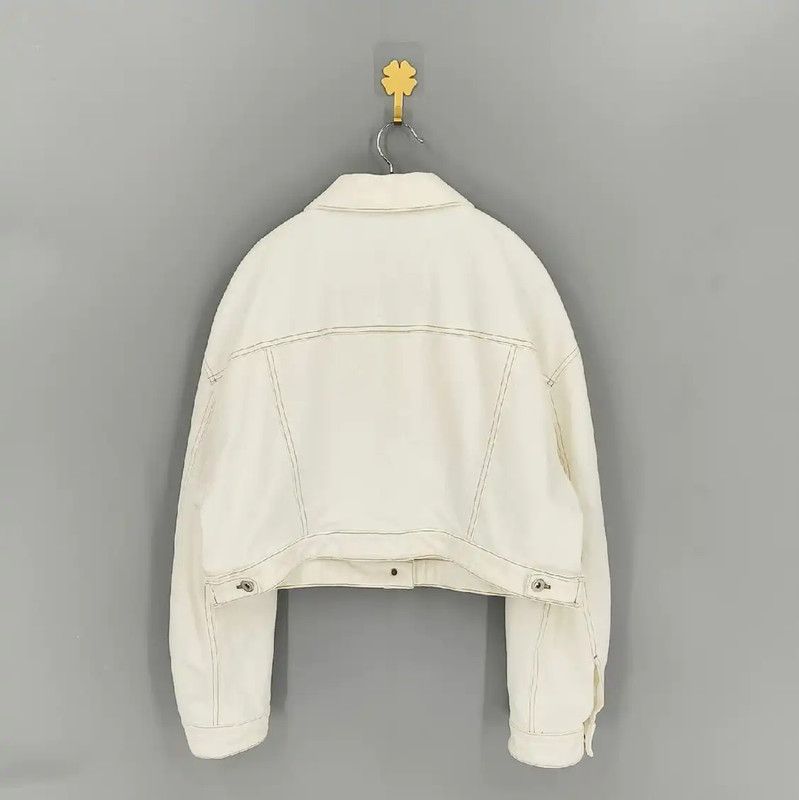 Miu Miu Miu Miu White Denim Jacket for Women 0089 Size XL / US 12-14 / IT 48-50 - 2 Thumbnail