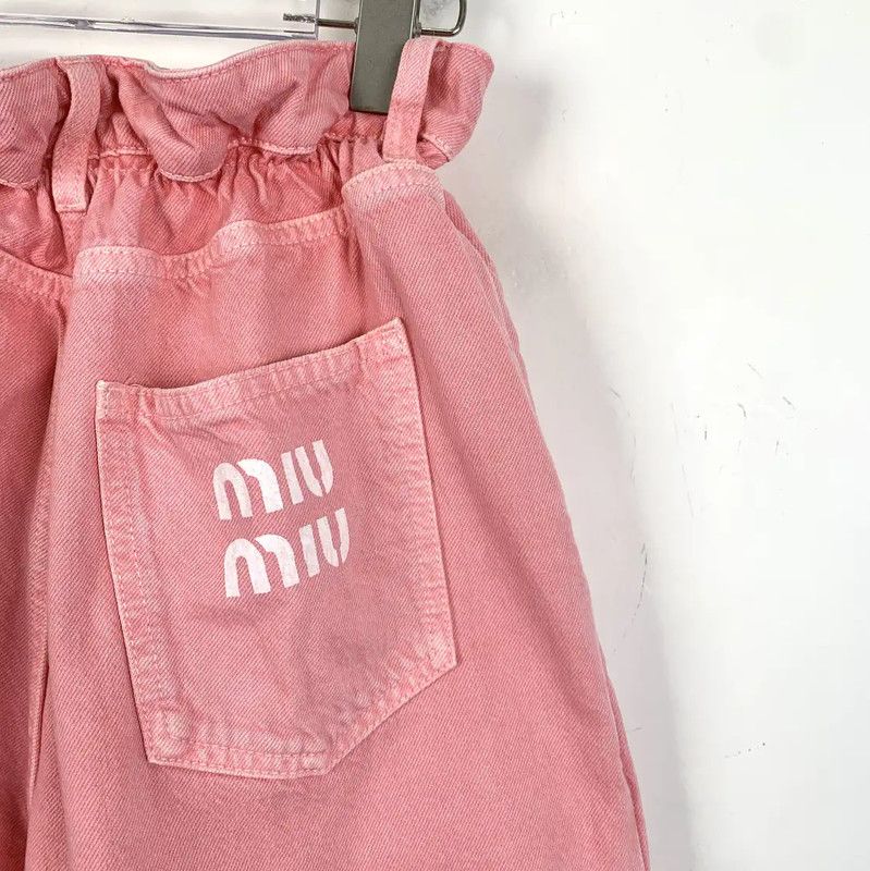 Miu Miu Miu Miu Pink Cotton Women’s Shorts 0089 Size 23" - 5 Thumbnail