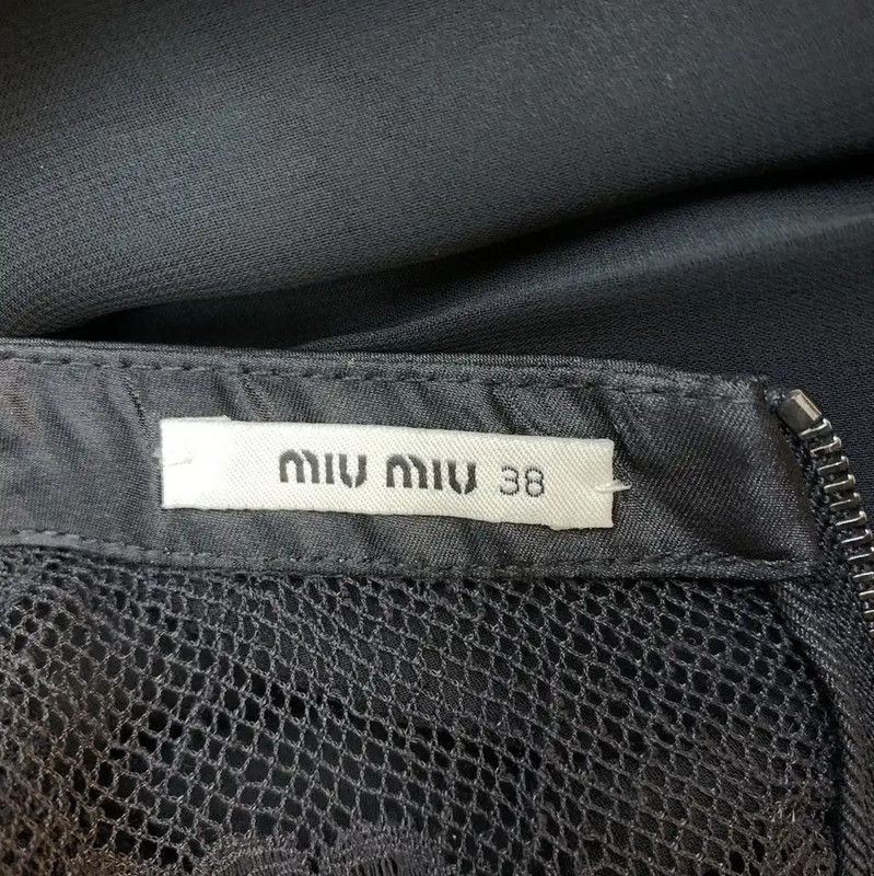 Miu Miu Miu Miu Pleated Black Dress with Embroidery 0089 Size S / US 4 / IT 40 - 5 Thumbnail