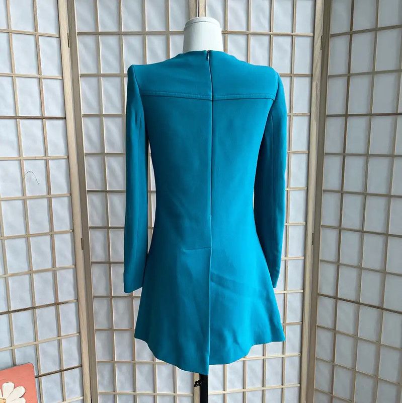 Miu Miu Miu Miu Blue Long Sleeve Dress 0089 Size S / US 4 / IT 40 - 2 Thumbnail