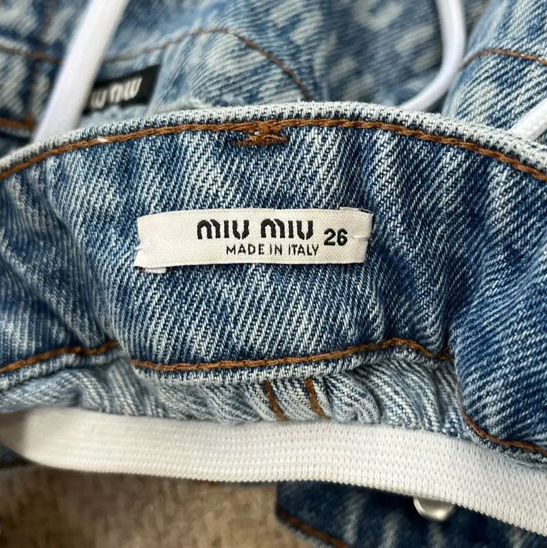 Miu Miu Miu Miu Blue Women's Denim Shorts 0089 Size 23" - 3 Thumbnail