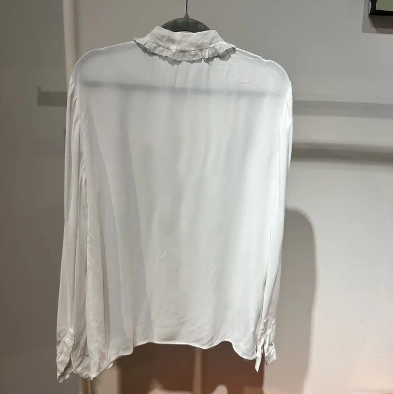 Miu Miu Miu Miu White Silk Women's Shirt 0089 Size M / US 6-8 / IT 42-44 - 2 Thumbnail