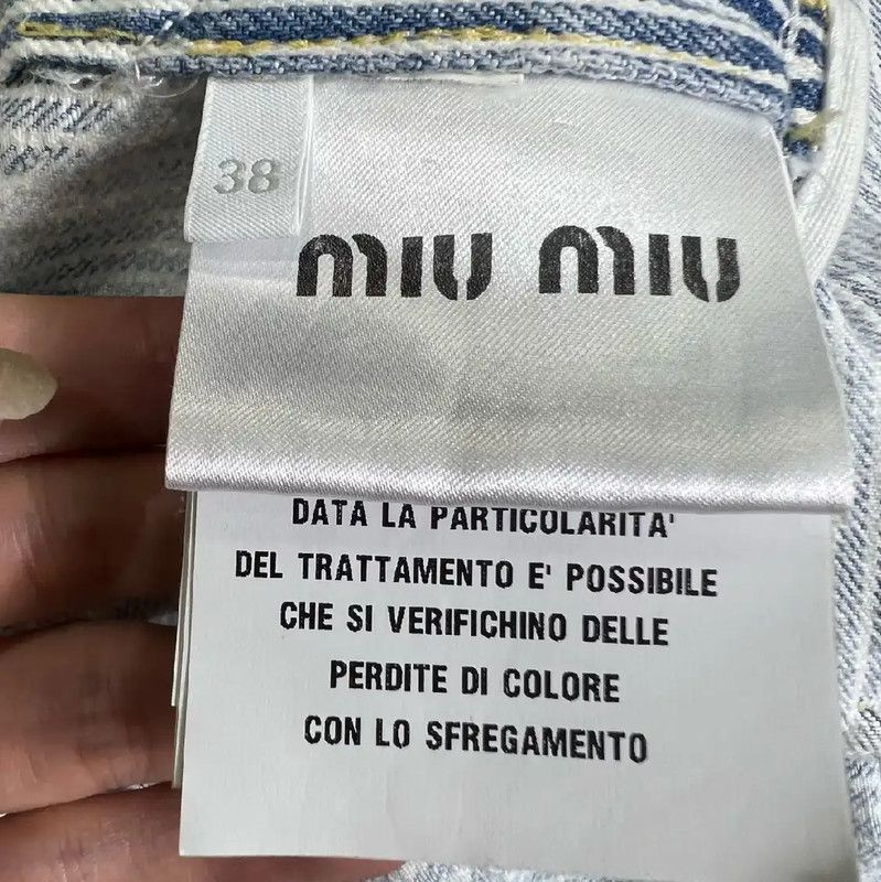 Miu Miu Miu Miu Multicolor Cotton Women's Cropped Jacket 0089 Size S / US 4 / IT 40 - 4 Thumbnail