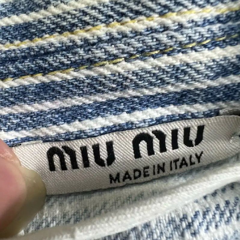 Miu Miu Miu Miu Multicolor Cotton Women's Cropped Jacket 0089 Size S / US 4 / IT 40 - 3 Thumbnail